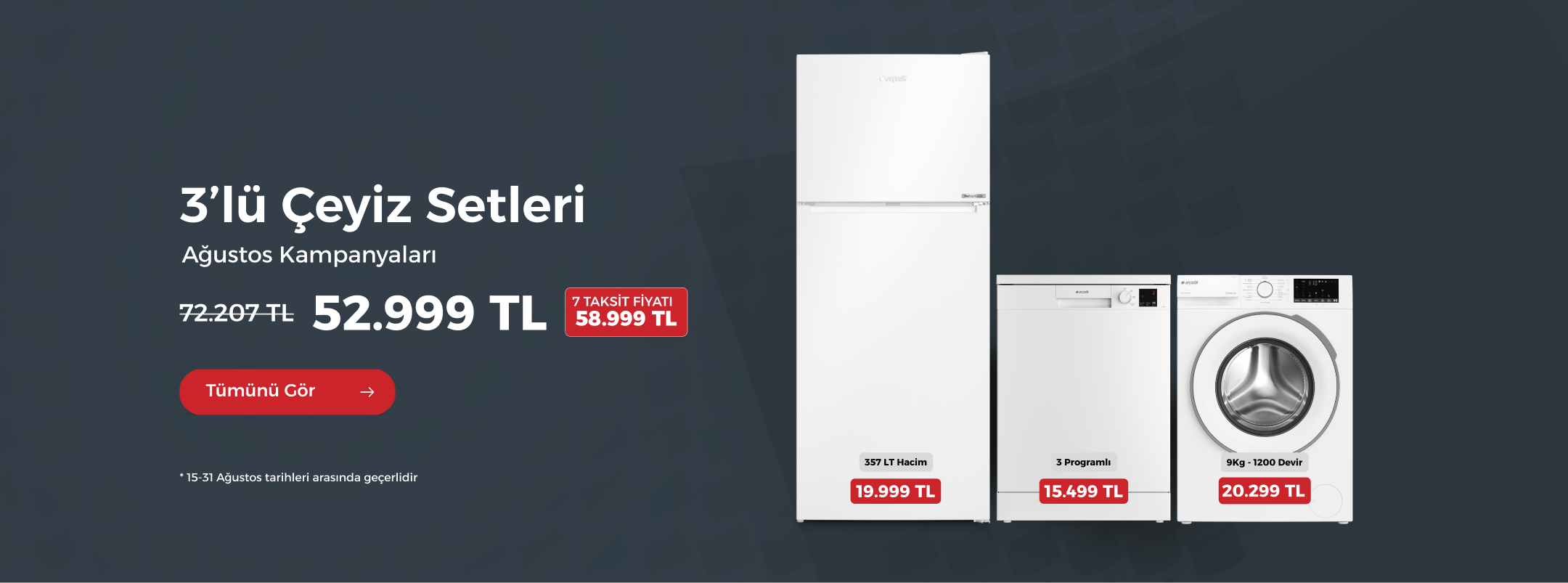 Dudullu Arçelik 3lü çeyiz seti kampanyası