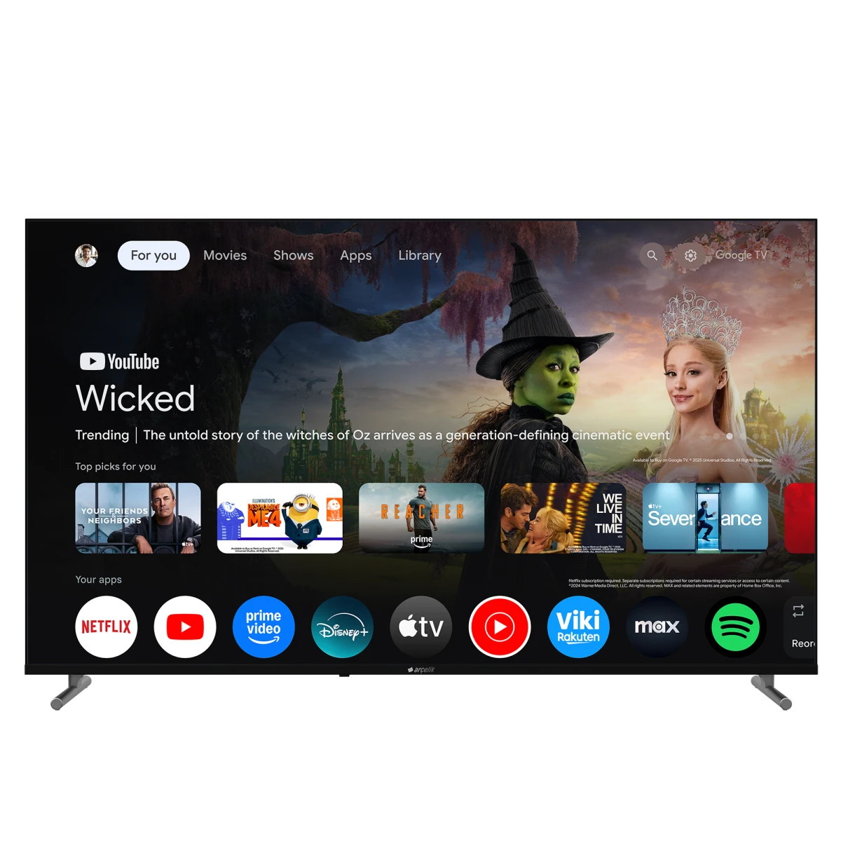 7 Serisi 55" 4K UHD Google TV - A 755 C Smart TV