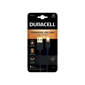 DURACELL 1M CABLE BLACK USB A-C Şarj Kabloları