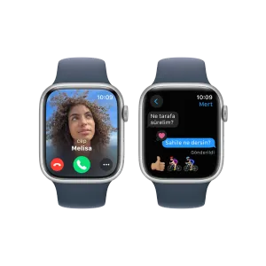 Apple Watch S9 41mm Gümüş-Mavi SB - M/L Akıllı Saat