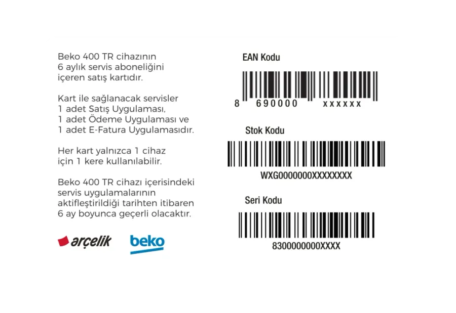 400 TR 6 Aylık Abonelik Paketi Ödeme Aksesuarları