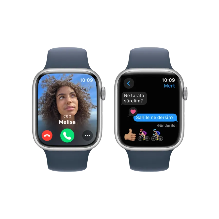 Apple Watch S9 41mm Gümüş-Mavi SB - S/M Akıllı Saat