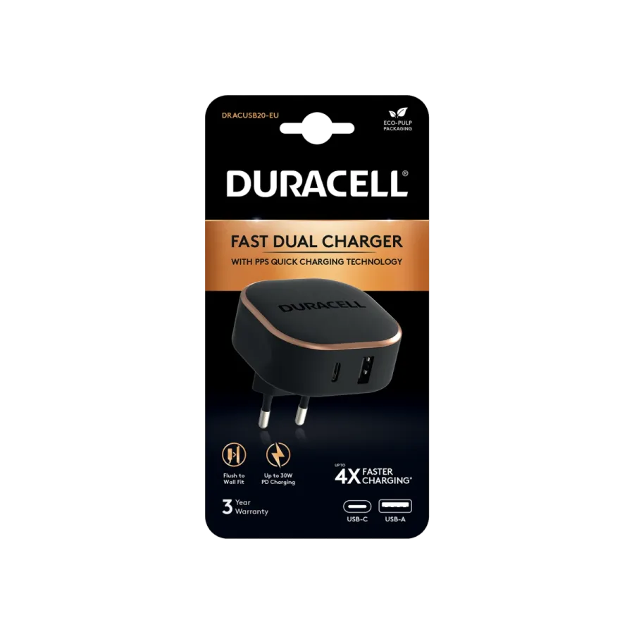 DURACELL WALL CHARGER 30W BLACK Şarj Cihazları