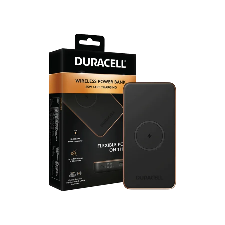DURACELL 10000 PBANK 25W BLACK Powerbank