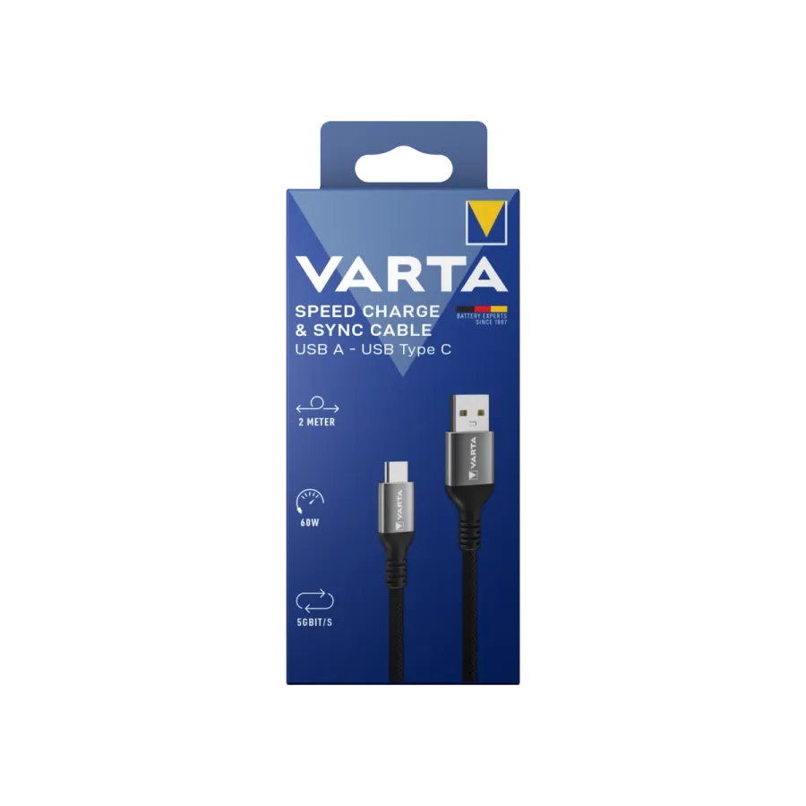 VARTA Şarj Kablosu 2m A-C Şarj Kabloları
